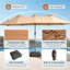 Parasol de patio à double face de 15 pieds avec base, parasol de marché extérieur avec manivelle, parasol rectangulaire pour terrasse de jardin-114222469