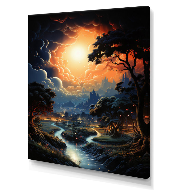 «Lightning Nights Flash II» sur toile, H 32 po x l 24 po x P 1 po
