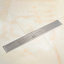 Linear Grid Shower Drain With Leveling Feet In Brushed Nickel