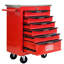 Chariot à outils rouge et noir à 6 tiroirs avec roues, pour atelier et atelier de réparation, fabrication en acier, verrouillage par clé, 4 freins 2, chariot en métal multifonctionnel à poignée facile à manœuvrer, toit en acier inoxydable noir,-2012313826