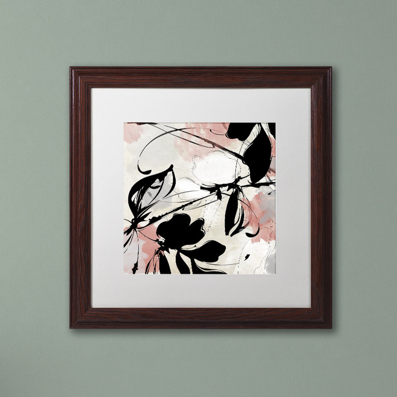 «Manifesto with Coral» par Jadaya, impression encadrée, H 11 po x l 14 po x P 0,5 po, Blanc, Toile avec cadre brun