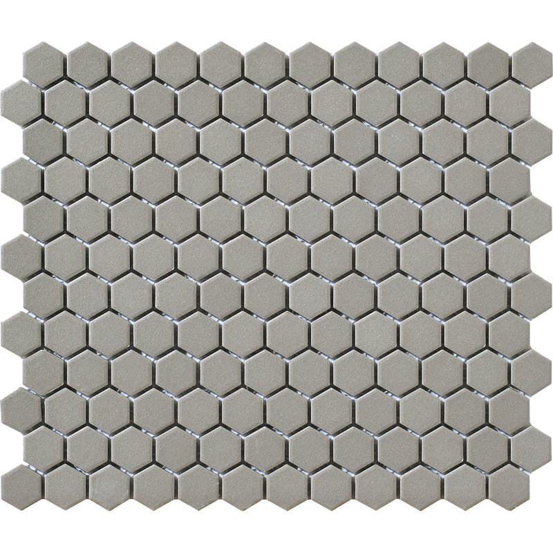 Urban 1" x 1" Porcelain Hexagon Mosaic Tile, Gray Hexagon