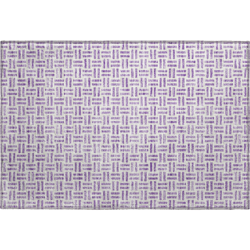 Premium Machine Washable Prisco Lavender Rug, Rectangle 1'8" x 2'6"