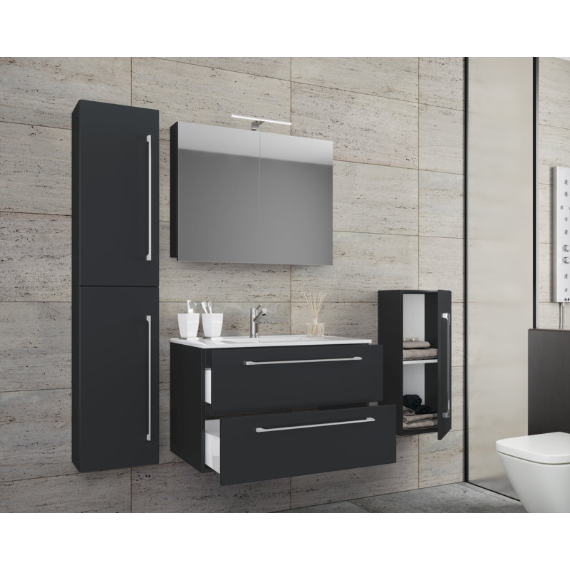 Anikin Bathroom Furniture Suite, Black