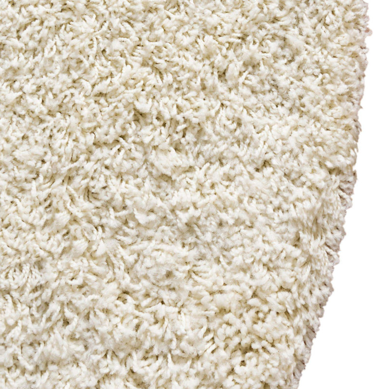 Tapis ivoire à poil long Eginhardt, Rond de 3 pi 1 po