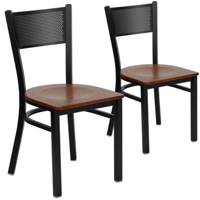 Prompton Hercules Series Grid Back Metal Restaurant Chair