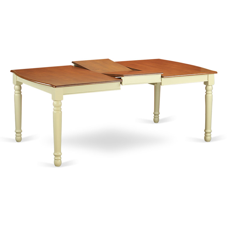 5 Piece Dining Room Furniture Set Includes a Rectangle Kitchen Table with Butterfly Leaf and 4 Dining Chairs, 42x78 Inch, Buttermilk & Cherry