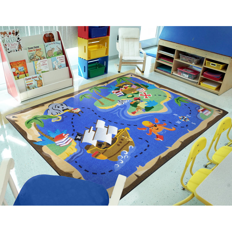 Tapis livres et trésors par Joy, Rectangle 5 pi 4 po x 7 pi 8 po