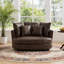 Fauteuil demi-tonneau rembourré en chenille