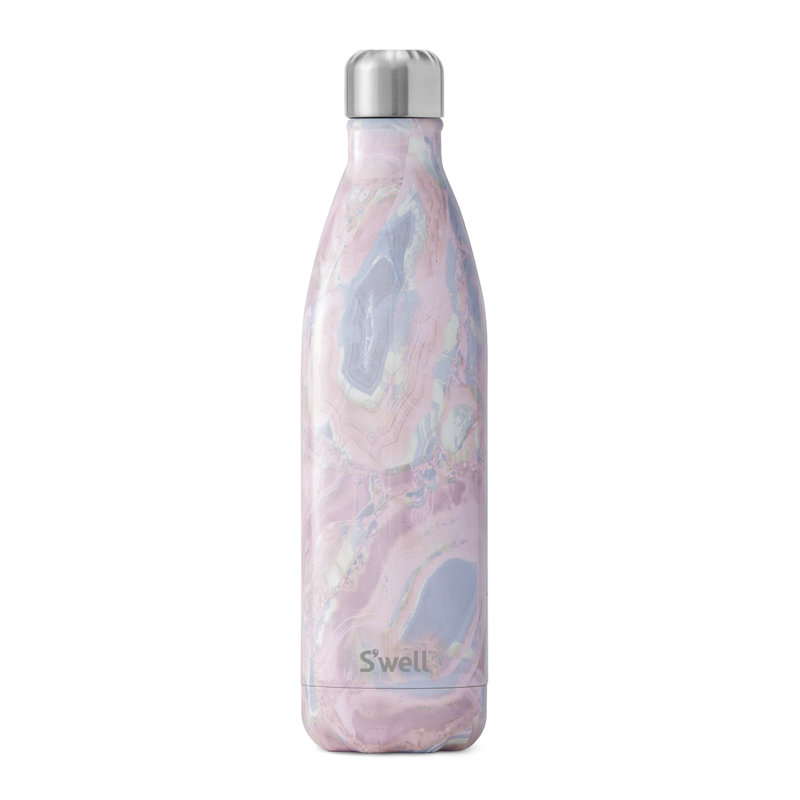 S'well Stainless Steel Water Bottle - 17 Fl Oz - Triple-Layered Vacuum-Insulated Containers, Geode Rose, 25.oz
