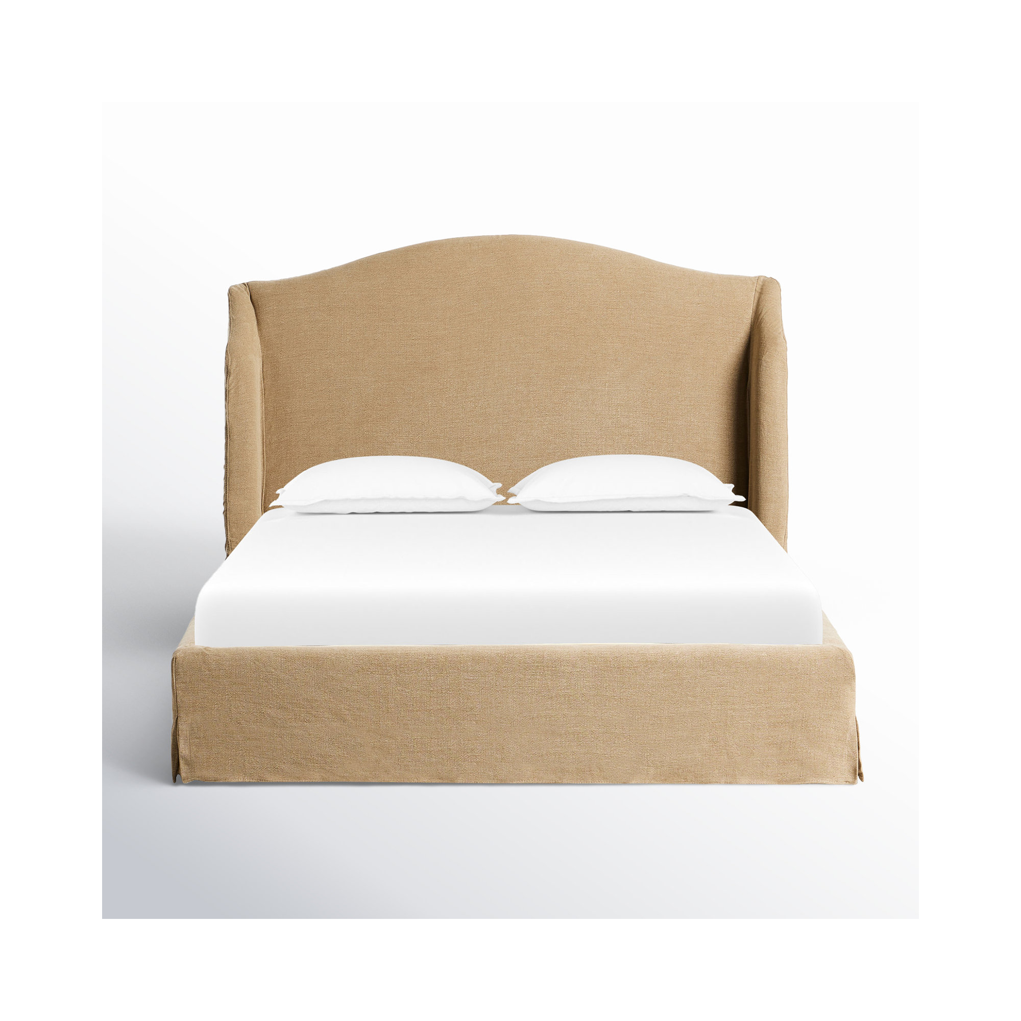 Mulberry Upholstered Wingback Bed, Queen, Broadway Canvas