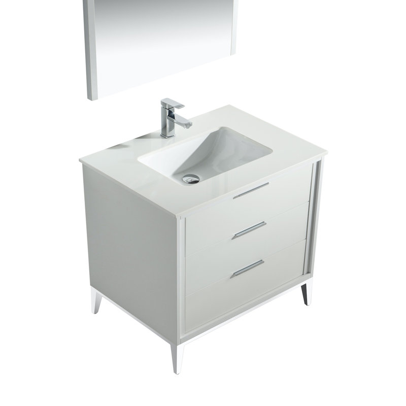 Ensemble de meuble-lavabo simple 36 po, Blanc
