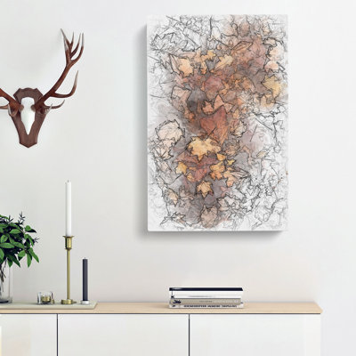 Fallen Leaves - Wrapped Canvas Drawing - Wrapped Canvas