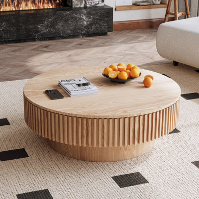 Table basse ronde avec rangement, table basse moderne