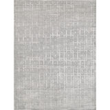 Exquisite Rugs Camora Modern Handmade Handloomed Silky Nylon Light Silver Area Rug