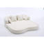 Canapé-lit convertible 2 en 1 blanc laiteux 70 pouces (178 cm) sans armature, avec 4 coussins, tissu chenille texturé, mousse haute densité et conception sans ressorts, idéal pour le salon.
