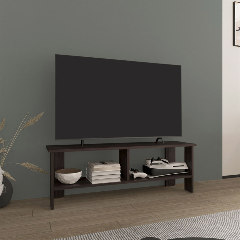 Meuble télé, 2 tablettes, Marron foncé
