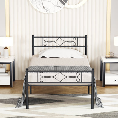 Alsa 35" Steel Bed Frame with Headboard