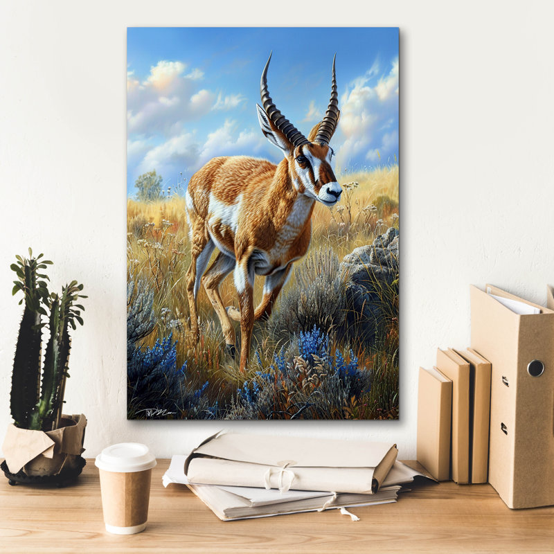 «Antelope» par Momart, art mural sur toile, H 26 po x l 18 po x P 0,75 po