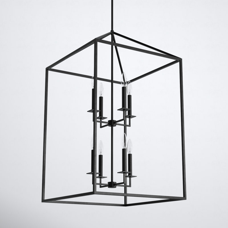 Ellis 8-Light Chandelier, No, Midnight Black, 38" H x 22" W x 22" D