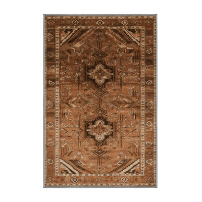 Machine Washable Persian Brown Area Rug