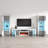Entertainment 128.7" Modern Entertainment Center with Electric Fireplace, High Gloss Finish, Media Storage-430822500