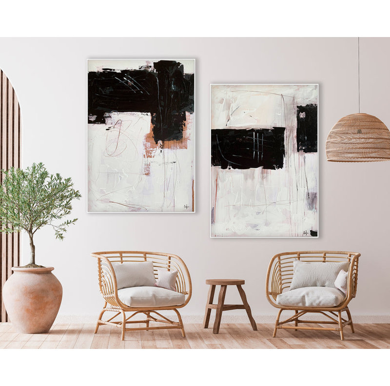 Sartoria Set of  2 Canvas Print Artwork, 180 cm H x 94 cm W, Silver