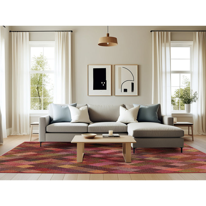 Tapis géométrique brun clair, Rectangle 6 pi x 9 pi