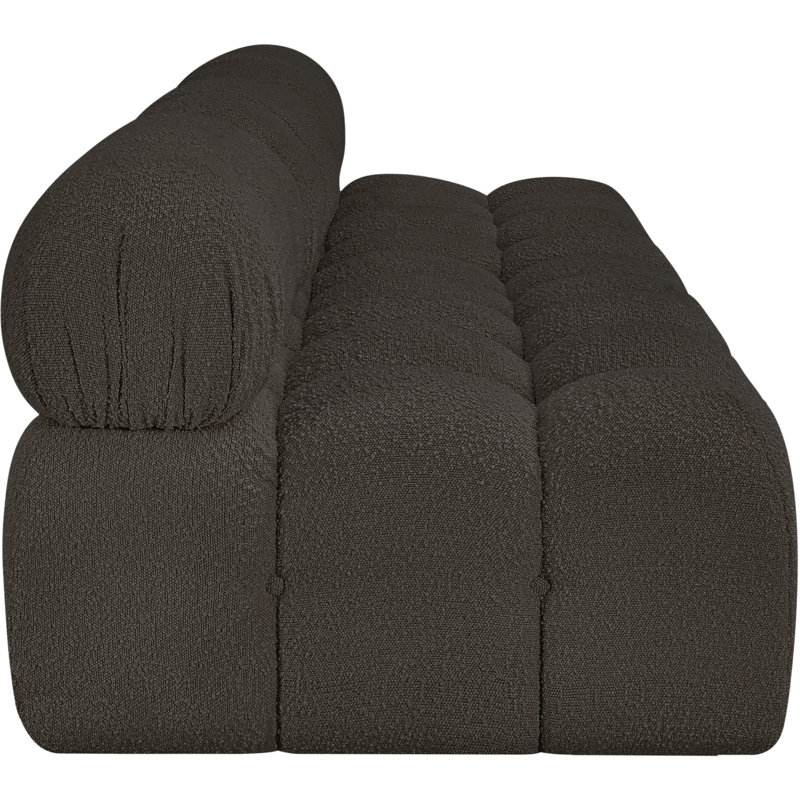 Ames Upholstered Sofa, Brown Boucle Fabric, 3 Armless