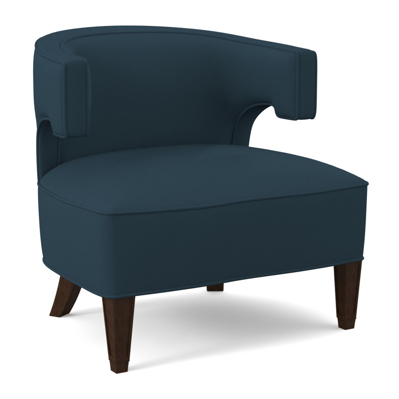 Chaise Laurel, Noyer noir, Mélange de polyester lagon Margaret