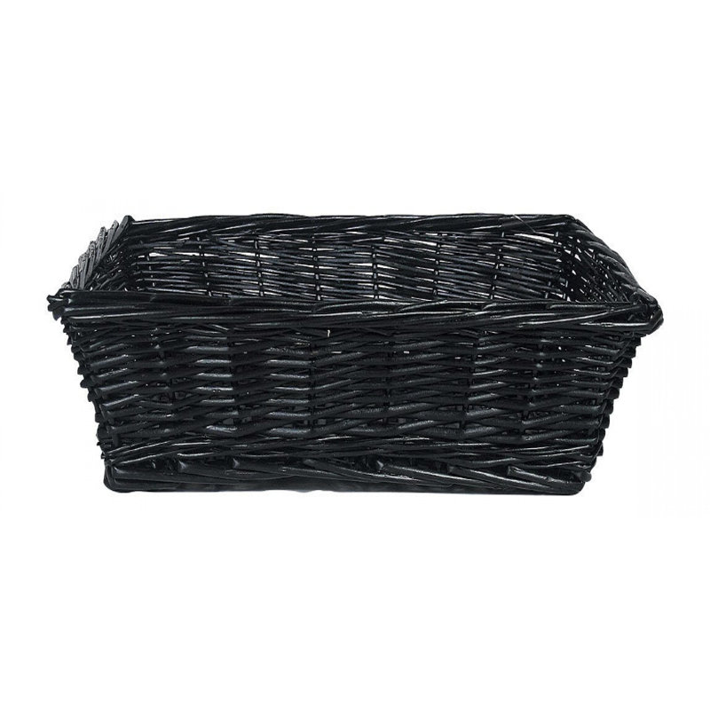 Darktone Rectangular Willow Basket, 3.5" H x 16" W x 12" D