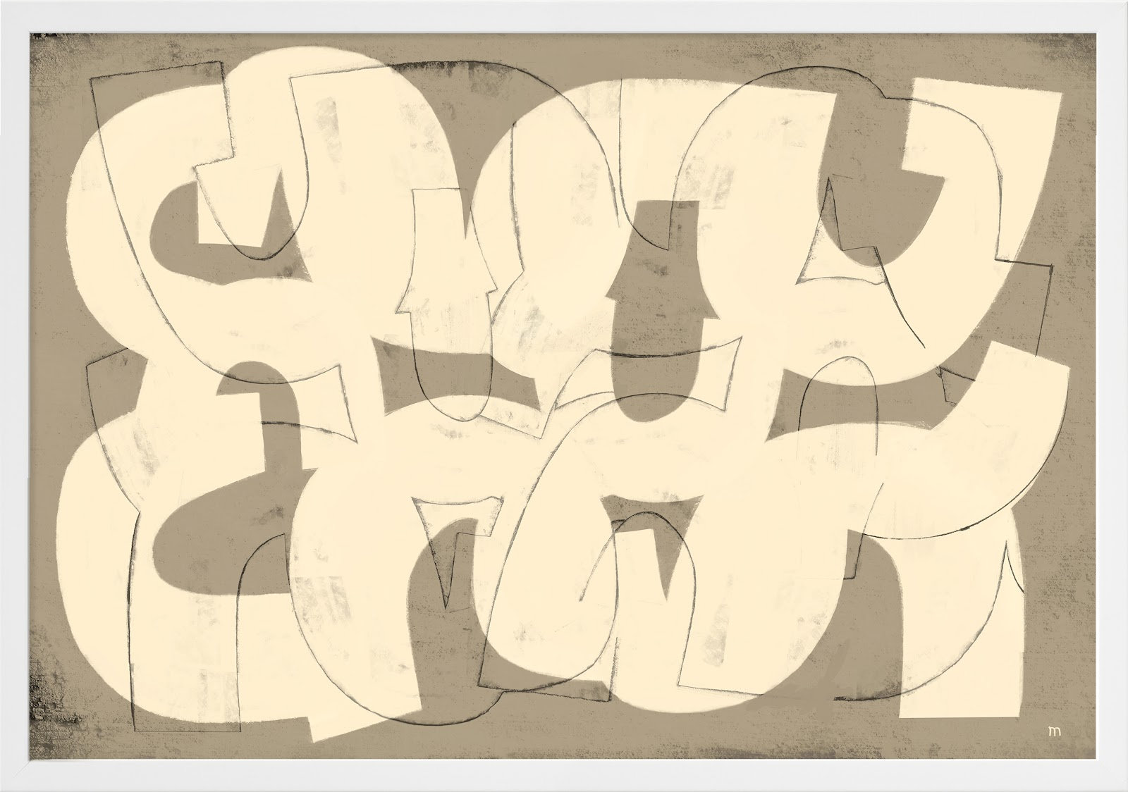Drawing By StudioM by StudioM, 35" H x 50" W x 1.25" D, White Framed Paper