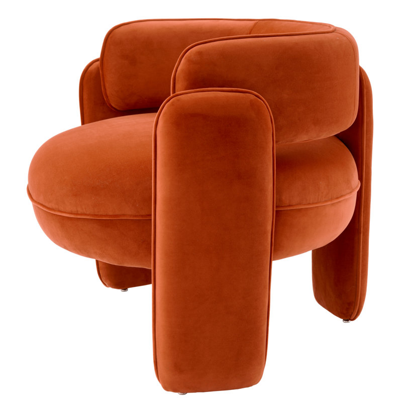 Chaplin Barrel Chair, Savona Orange Polyester