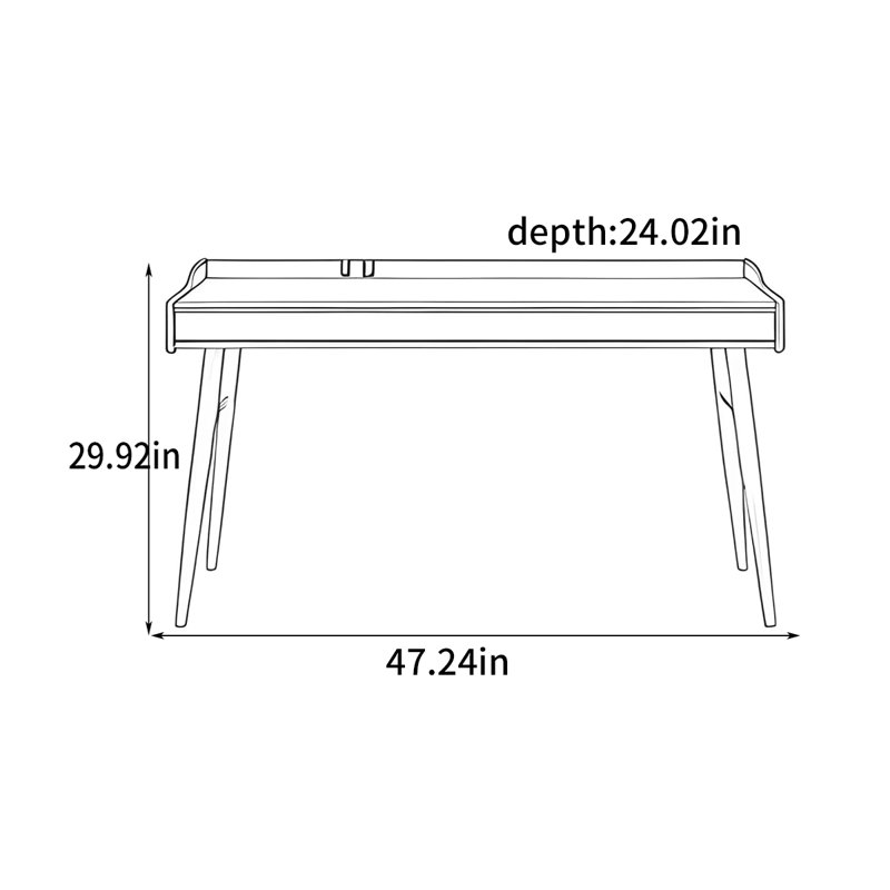 Petit bureau d'étude Nordic, H 29,92 po x l 47,24 po x P 24,02 po
