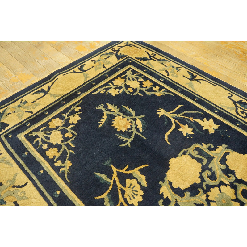 Antique Peking Small Scatter Size Wool Blue Navy, Camel Rug