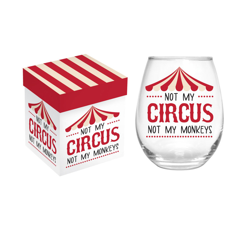 Circus Stemless Glass, 17oz, Gift Box