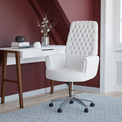 High Back Traditional Tufted LeatherSoft Executive Swivel Office Chair