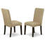 Ensemble de table de salle à manger 5 pièces moderne comprenant une table rectangulaire en bois et 4 chaises Parson rembourrées en tissu brun, 36 x 60 pouces, cappuccino-199509729-199509734-236772509