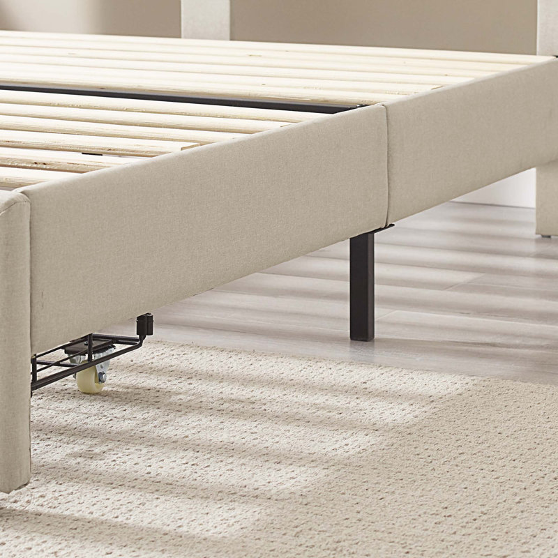 Upholstered Storage Bed, Queen, Beige
