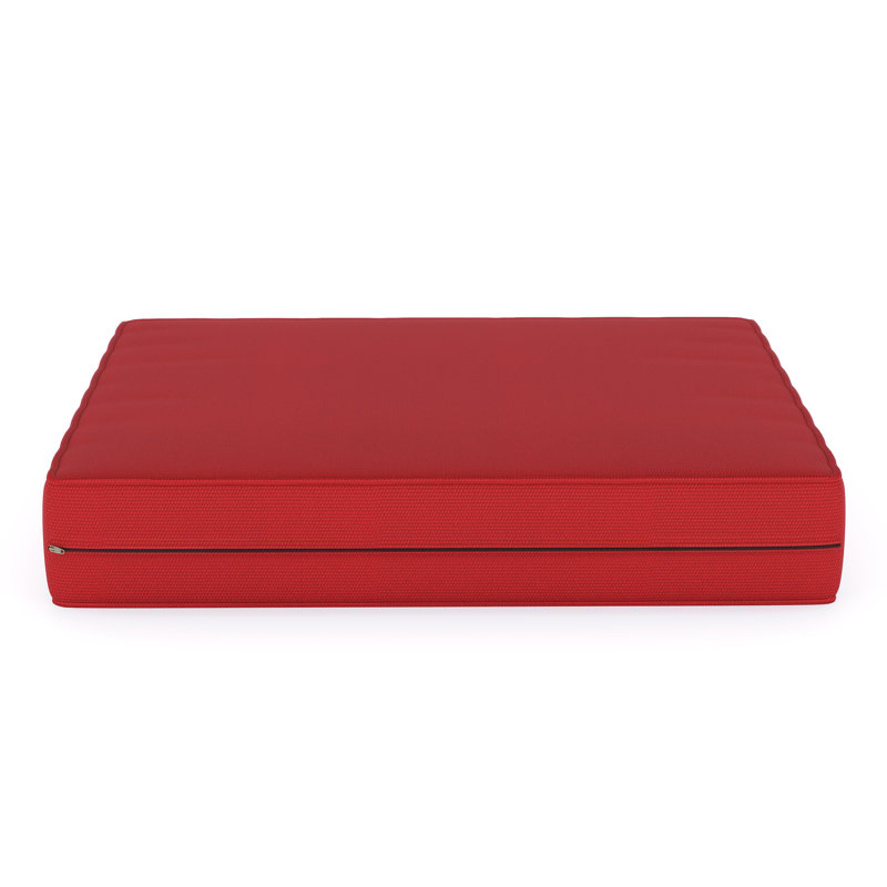 Sunbrella® Outdoor Ottoman Cushion, Canvas Jockey Red Sunbrella® Canvas, 3.5" H x 23.5" W x 20.5" D