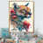 Toile avec cadre flottant or