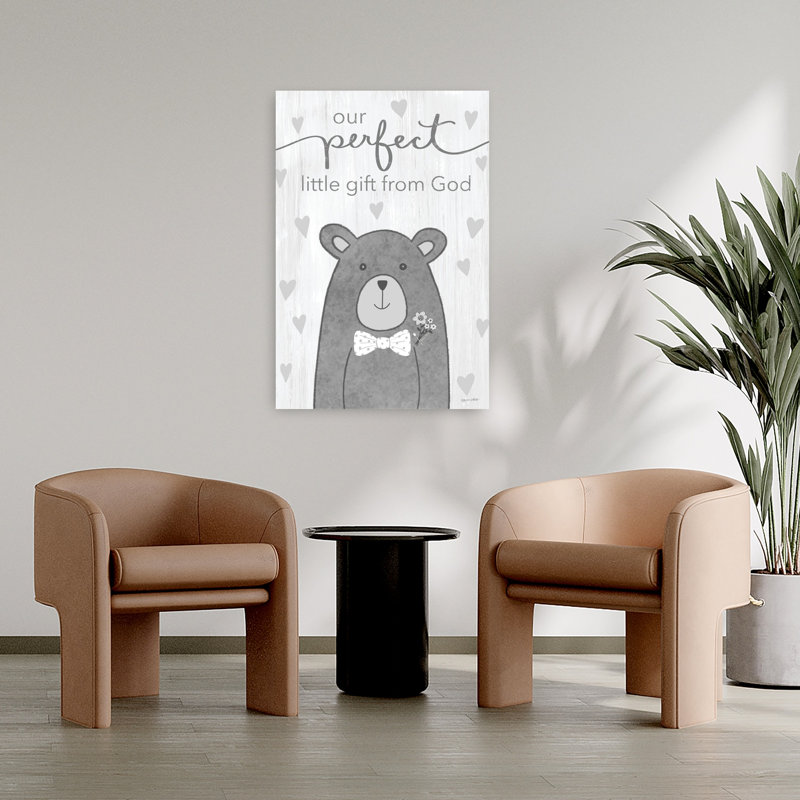 Art contemporain fantaisiste avec ours, H 36 po x l 24 po