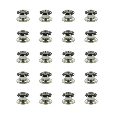 Outwater Industries Metal Threaded Single Star Type Leveler Inserts For 7/8 Inch Round Tubing, Heat Treated Steel And Zinc Plated Base, Fits Round 16-18 Gauge Tube, Thread: 1/4-20, 20 Pack