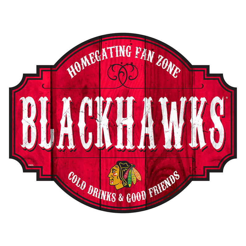 Rustic Entertainment Wall Decor, Chicago Blackhawks