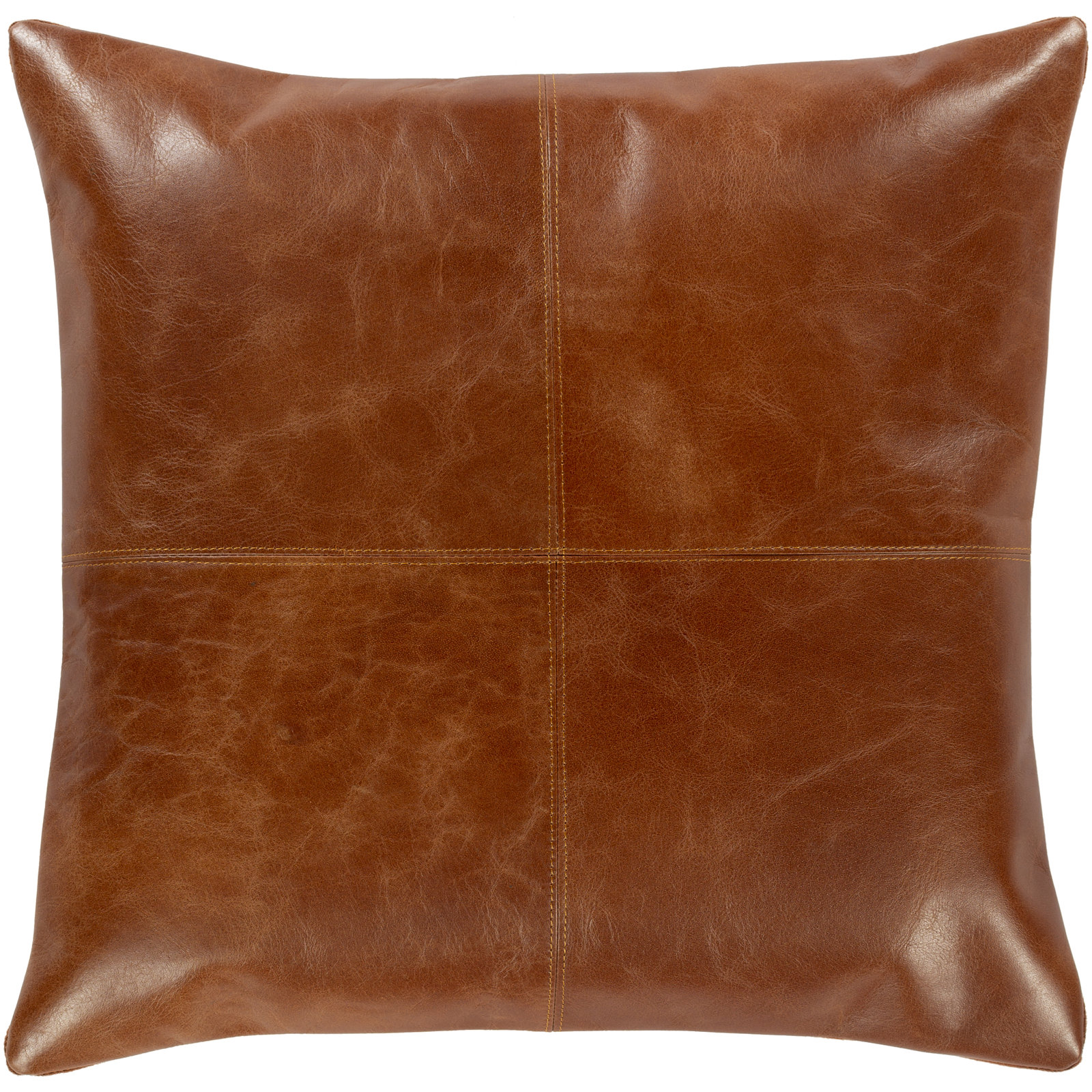 Emily Leather/Suede Throw Pillow, Down
