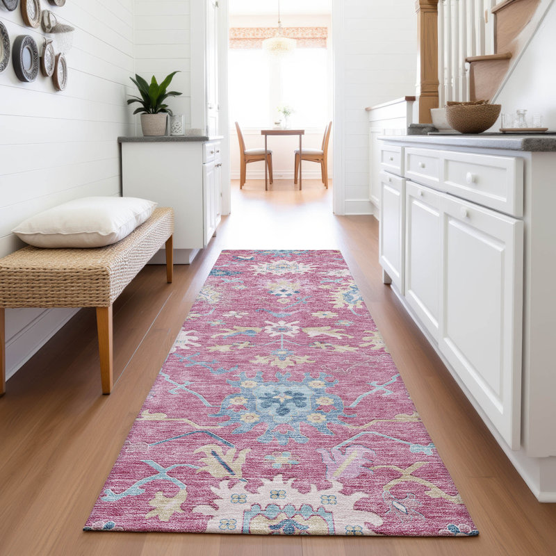 Premium Machine Washable Gurubaksh AMF1154 Global Rug, Runner 2'3" x 7'6"