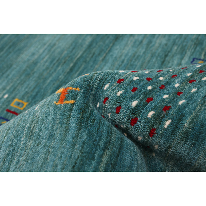 Kashkuli Gabbeh Turquoise Rug 4'11" x 7'11"