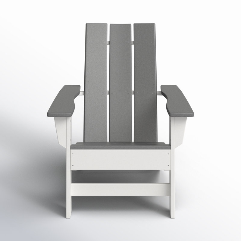 Ratcliff All-Weather HDPE Adirondack Chair, White/Light Gray