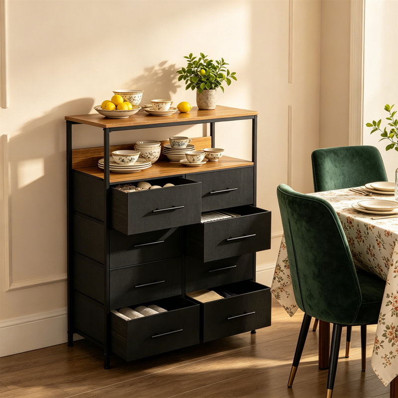 Metal Rectangle Accent Cabinet, Black