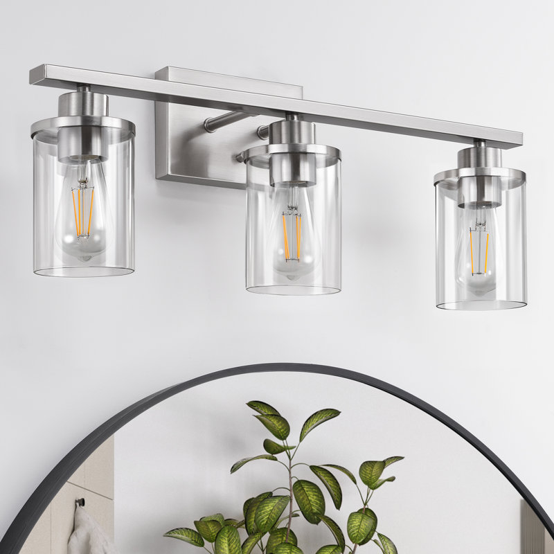 Beaudette 24" 3-Light Dimmable Vanity Light, Brushed Nickel, 3 Lights